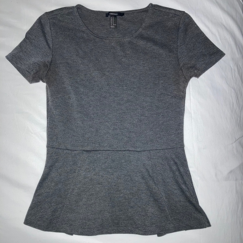 Gray Peplum top